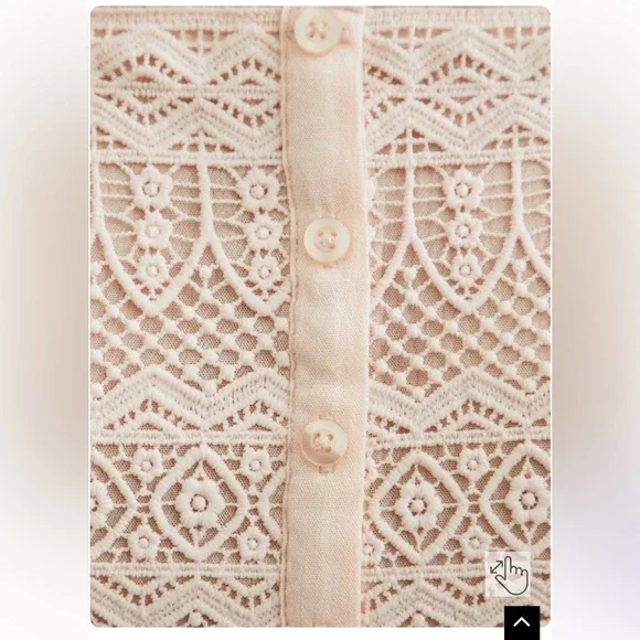 NWOT TORRID Light Pink Gauze n Crochet Button Babydoll Cami - Picture 4 of 11